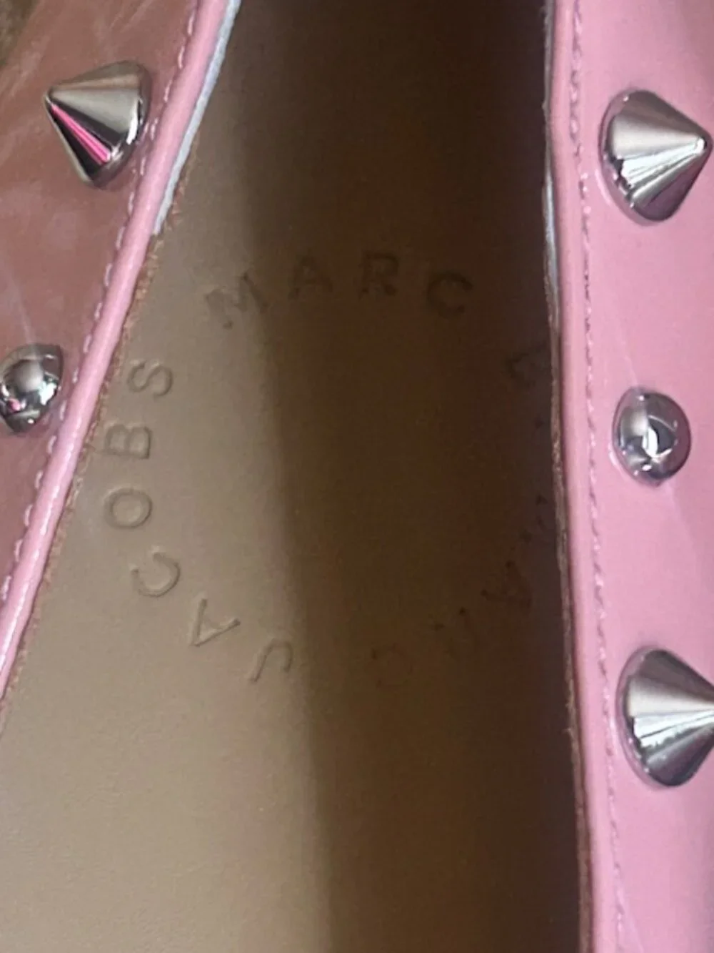 Marc by Marc Jacobs Piggy Pink Patent Leather Studded Ballet Flats NWB - Picture 2 of 16
